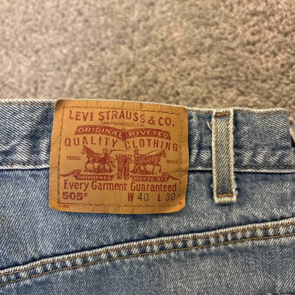 Vintage Levis Jeans Mens 40x30 Blue Denim 505 Straight Leg Paper Tag 2001 Farm